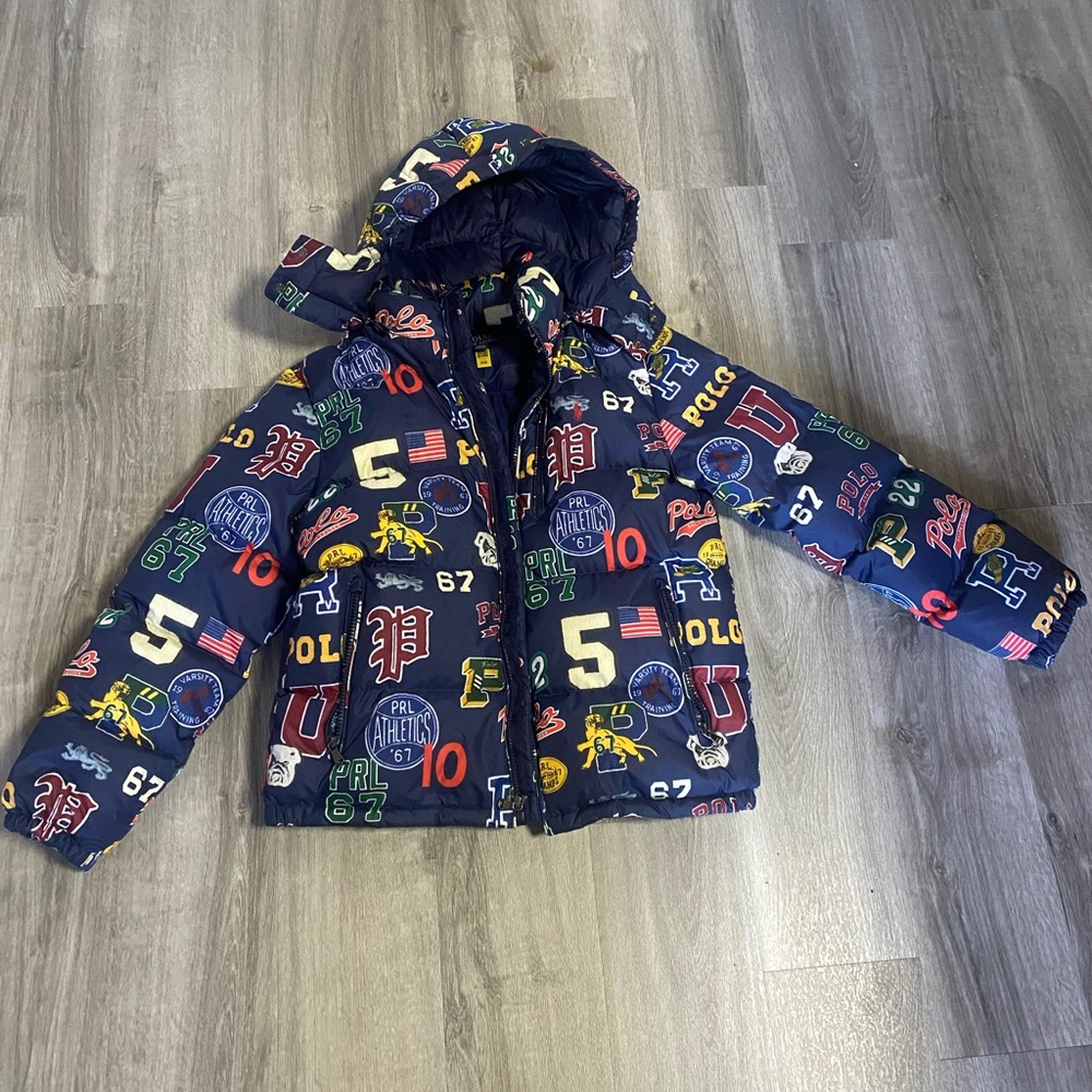 Polo Ralph Lauren Polo Print Water-Repellent Down Hooded Jacket